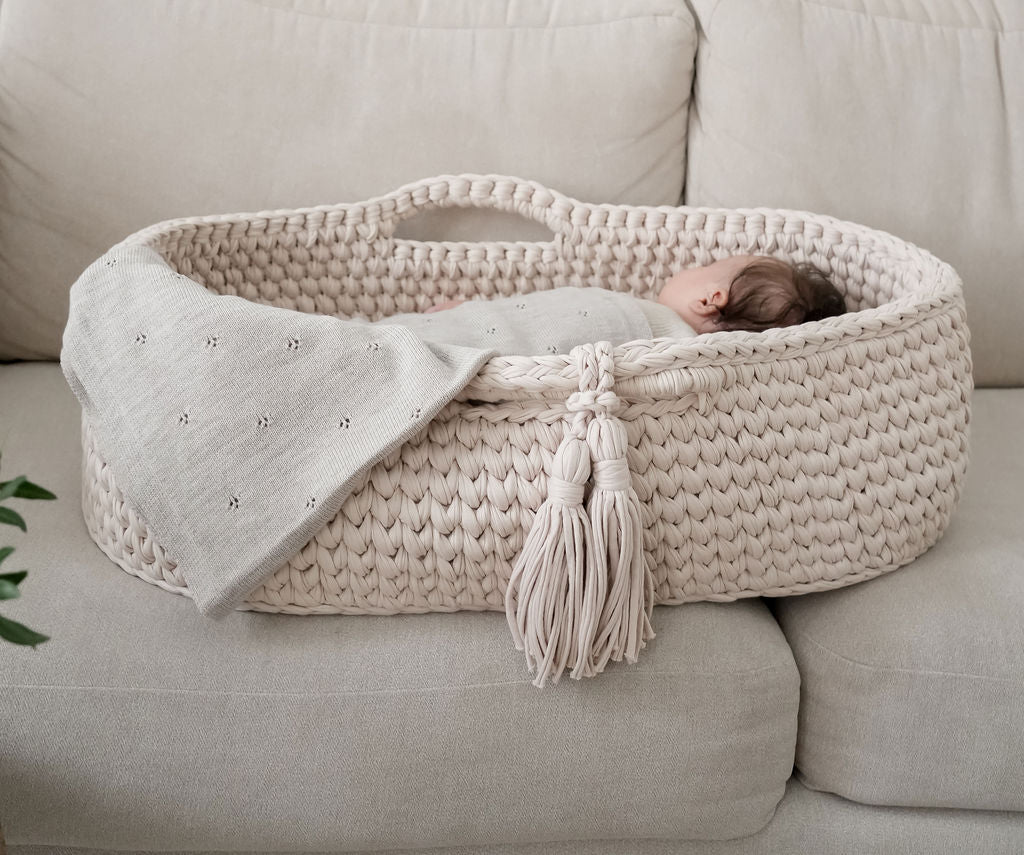 Vorbestellen: Baby Moseskorb - natural beige